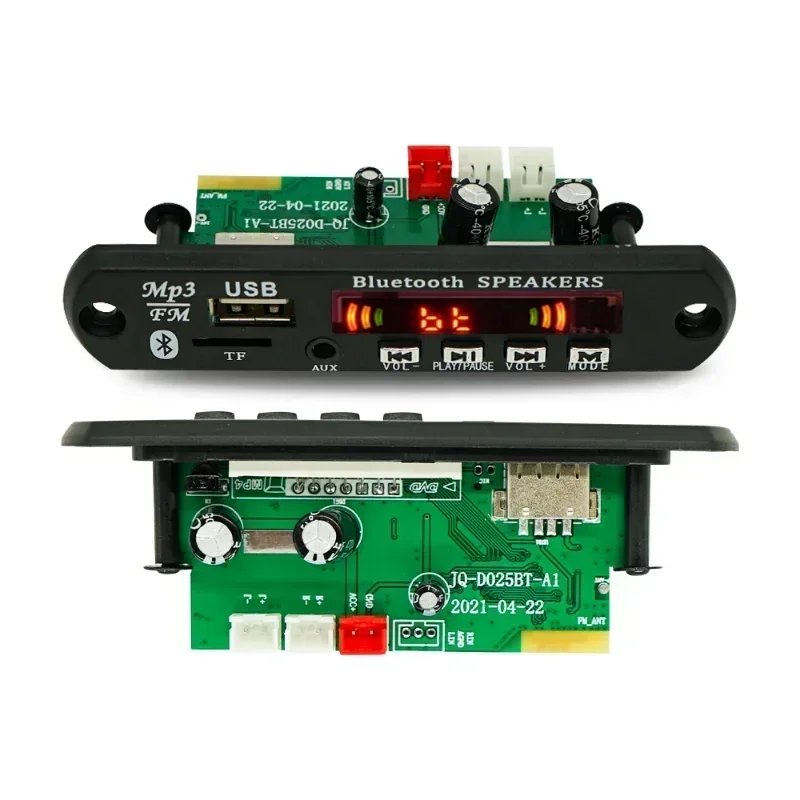 MP3 Decoder Board 80W Amplifier Bluetooth 5.0 MP3 Player 5V-26V 12V Car FM Radio Module Handsfree Call Recording AUX TF/U-Disk