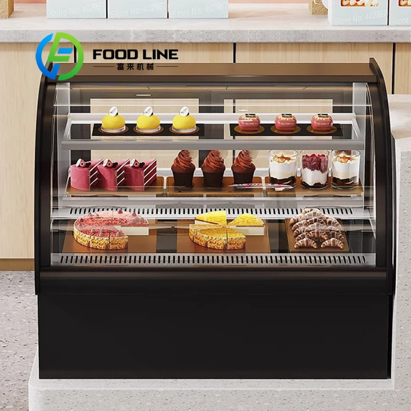 Glass Bakery Display Cooler Balanced Cooling Airflow Serves As Commercial Cake Showcase To Keep Every Bakery Sweet Fresh