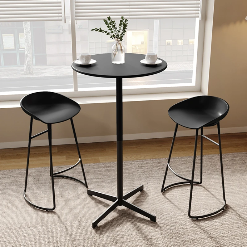 Small Modern High Bar Table Coffee Round Outdoor Nordic Bar Table Modern Balcony Lounges Mesa Comedor Kitchen Furniture LJ50BT