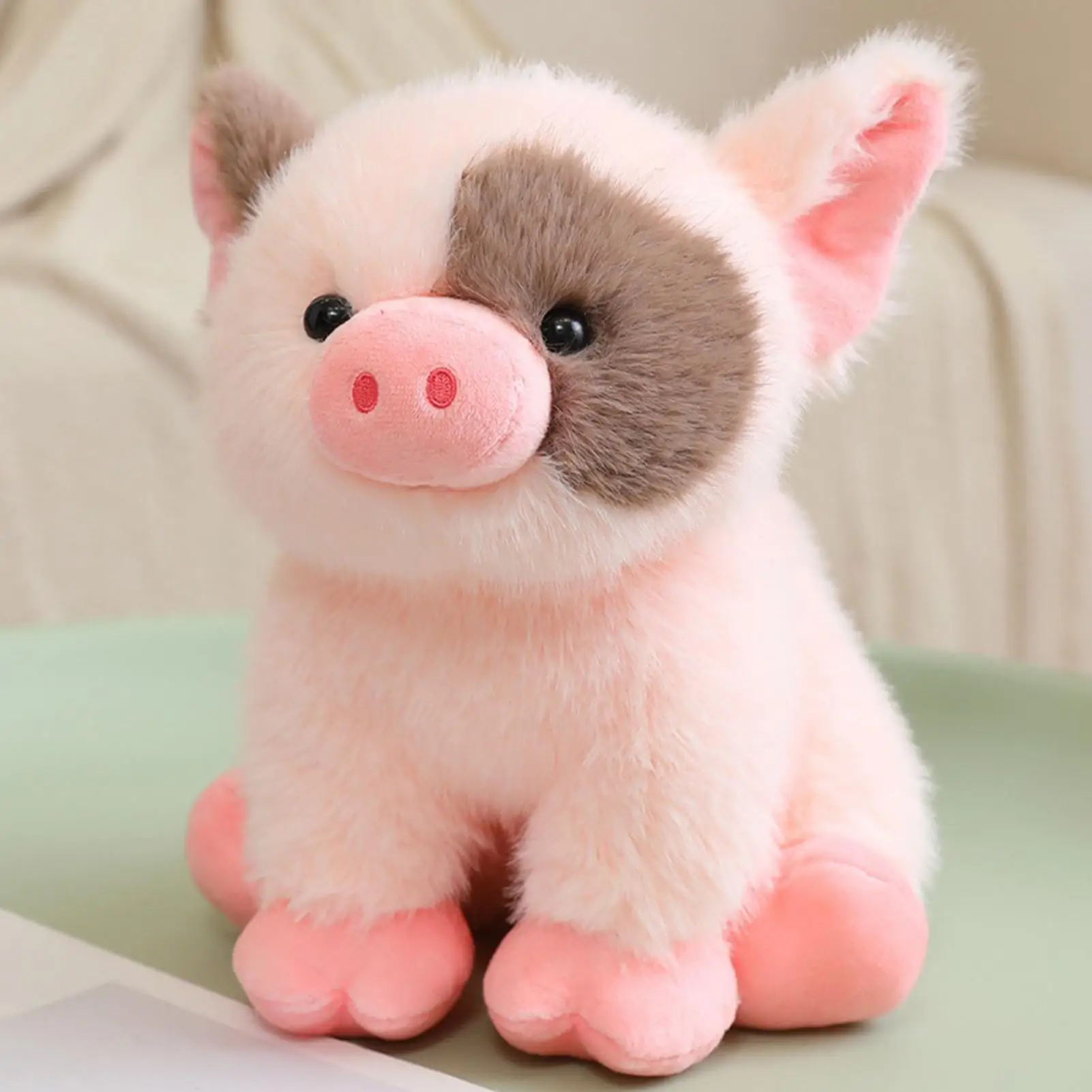 

soft pig plush toy Fluffy Sitting Pose Piggy Doll realistic stuffed animal Throw doll Cute Swine Toy For childrens toy gift