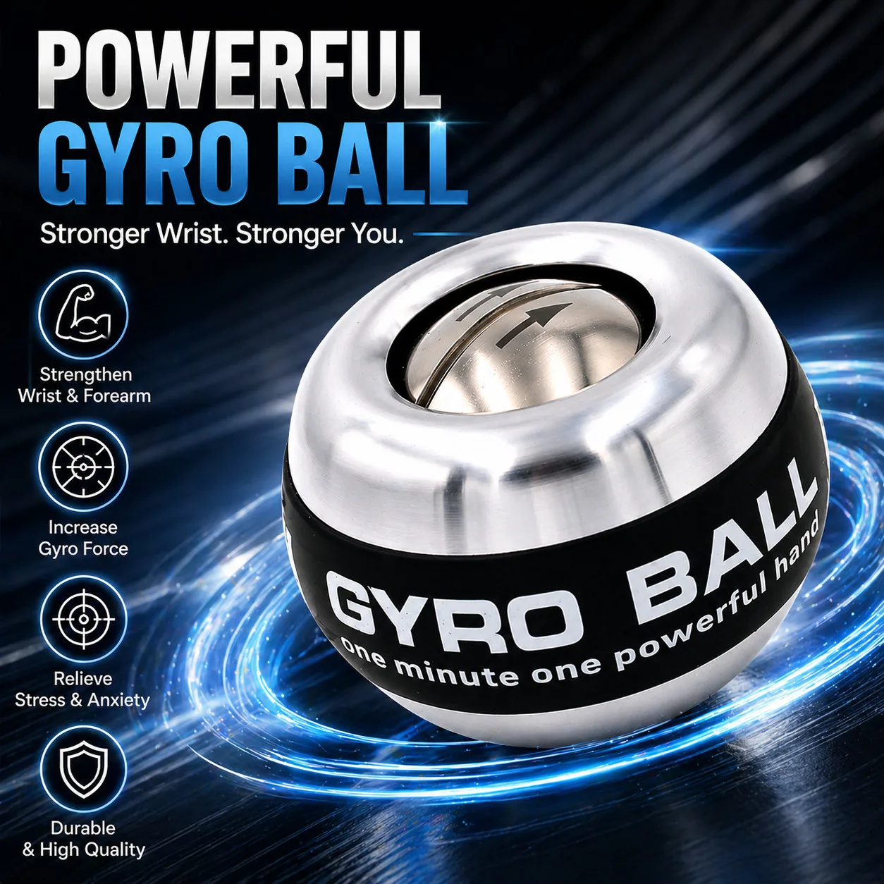 Wrist Ball All Metal Weight 500kg Men's Heavy Grip Grip Ball Professional Exercise Hand exercise gyro ball