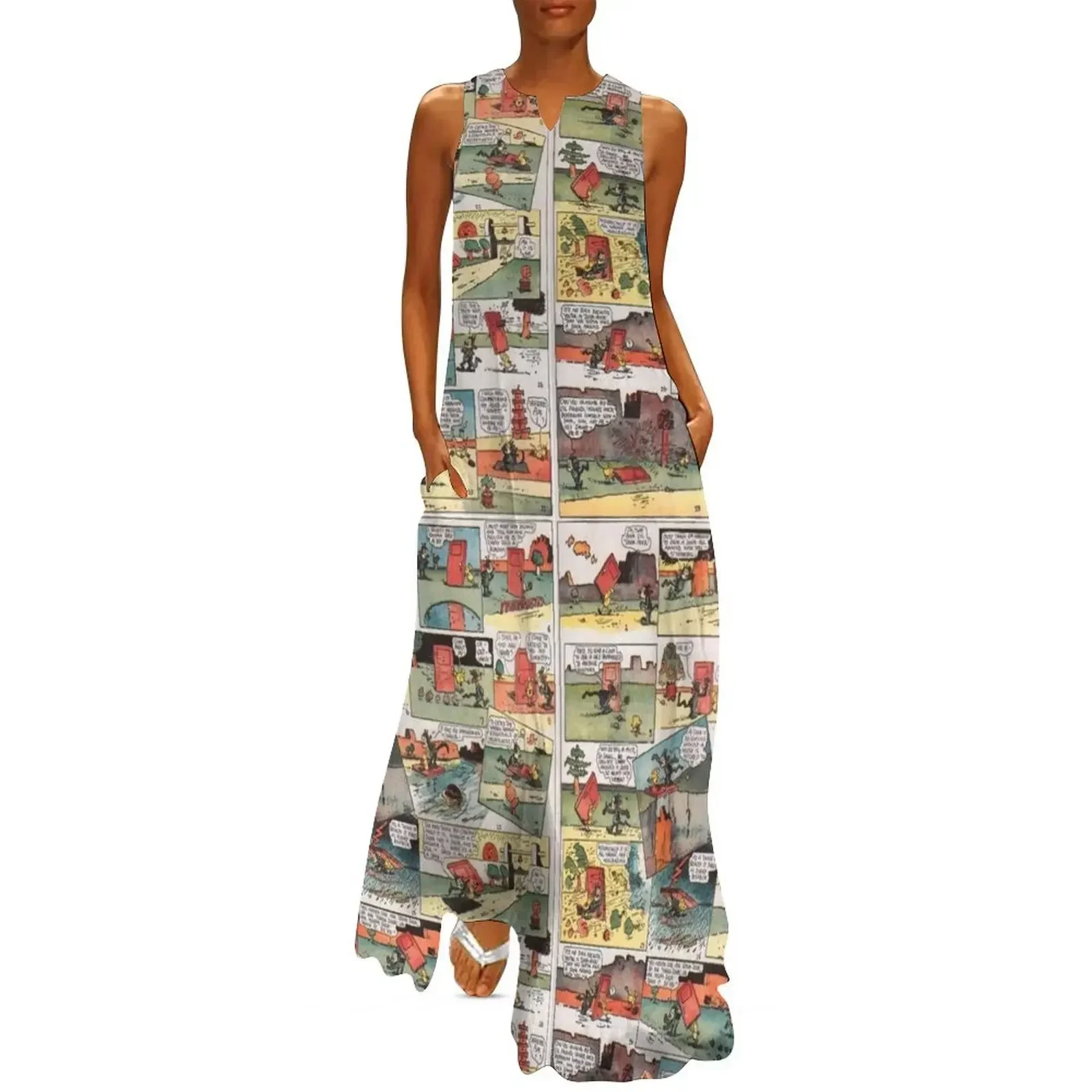 

Old comic strip Long Dress luxury woman evening dress dresses for woman 2025 Clothing Dress