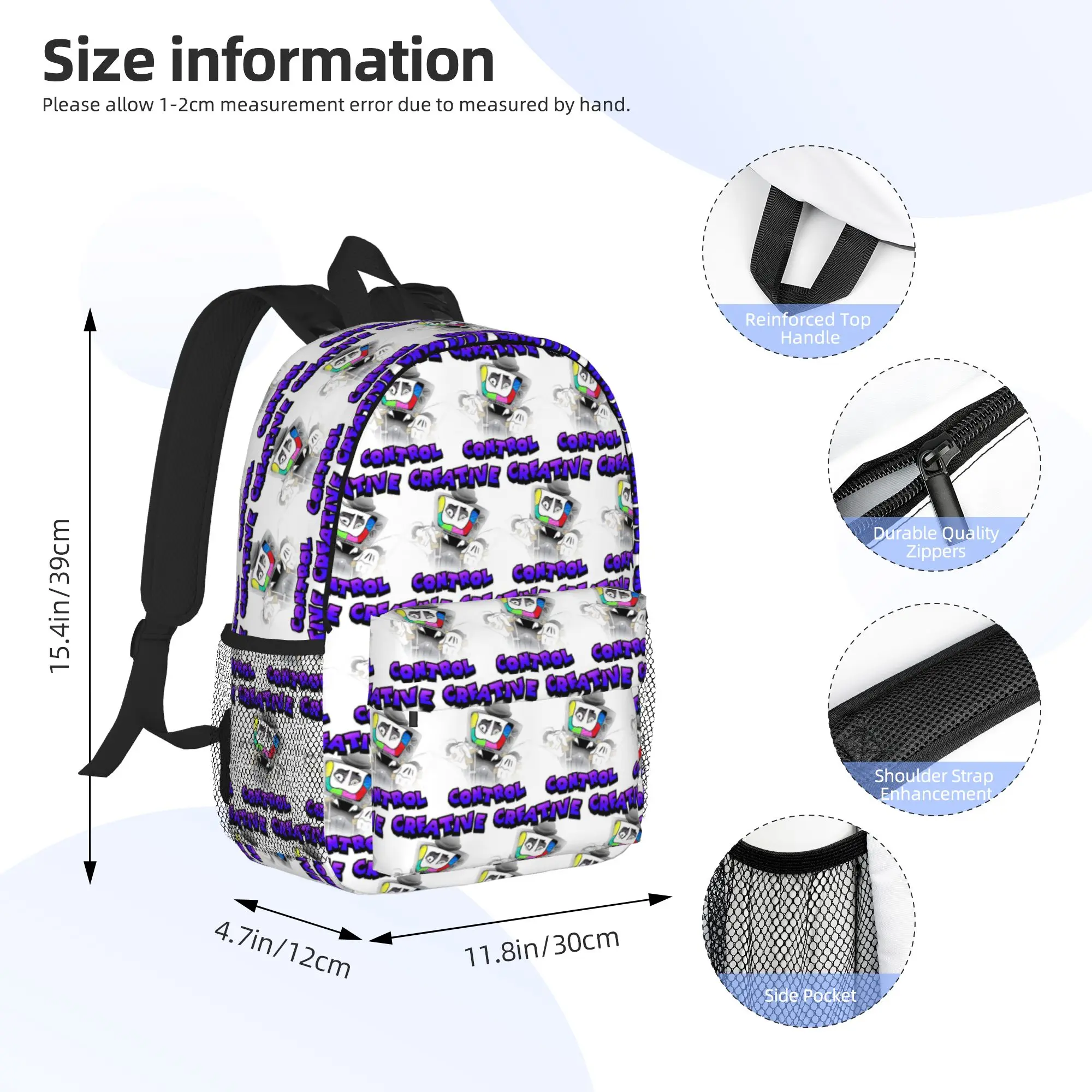 Creative Control Mr. Puzzles Transparent version Backpack Hot Sale Daypack BookBag Shoulder Bags for Men Women School Bag