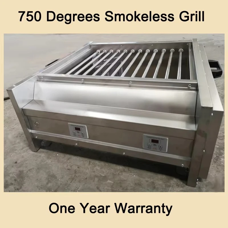 X7-2 Portable Commercial Electric Stainless Steel BBQ Grill Smokeless for Restaurant Kitchen Use for Kabob Skewers