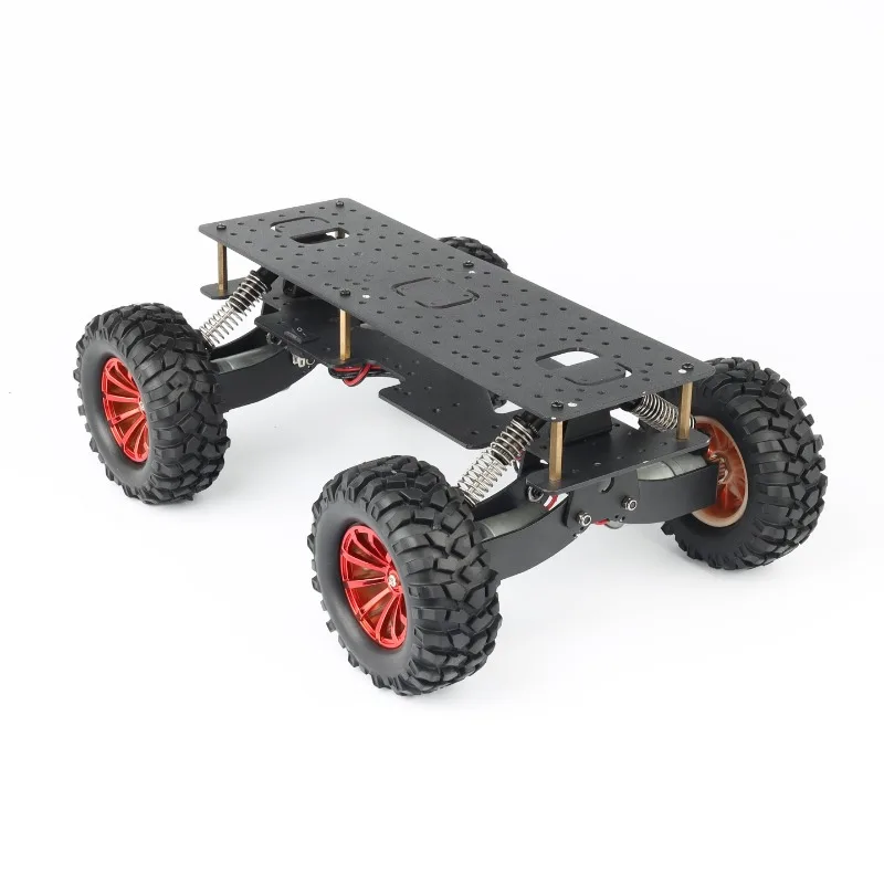 4WD shock absorbing chassis, 6WD search and rescue intelligent trolley chassis compatible with Arduino off-road climbing trolley