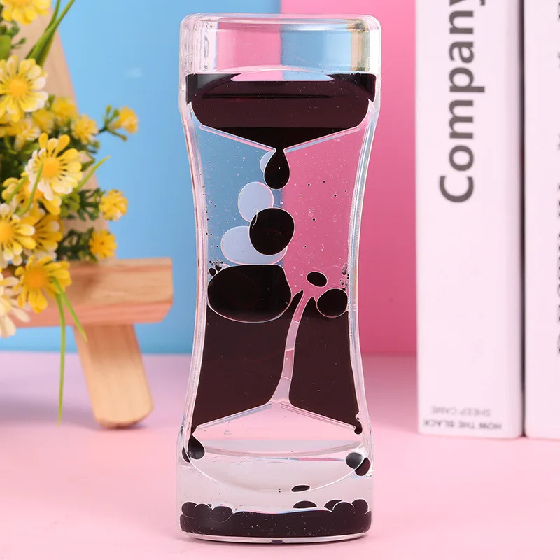 14cm Two-color Oil Drop Hourglass Acrylic Crafts Oil Spill Drop Bottle Anti-fall Interesting Children's Gift