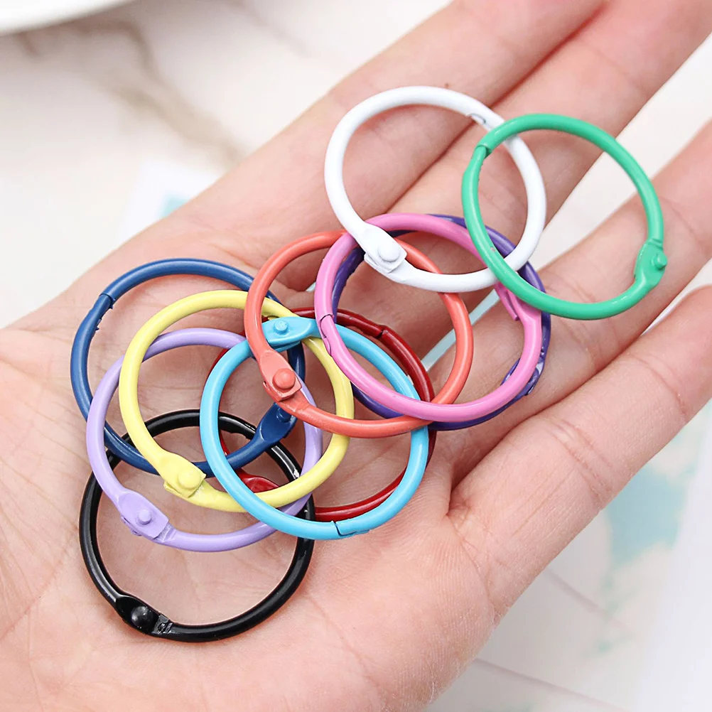 70 Pcs Loose Leaf Ring Convenient Key Chain DIY Binder Rings for Paper Binding Keychain Circle Book Supply Small Metal