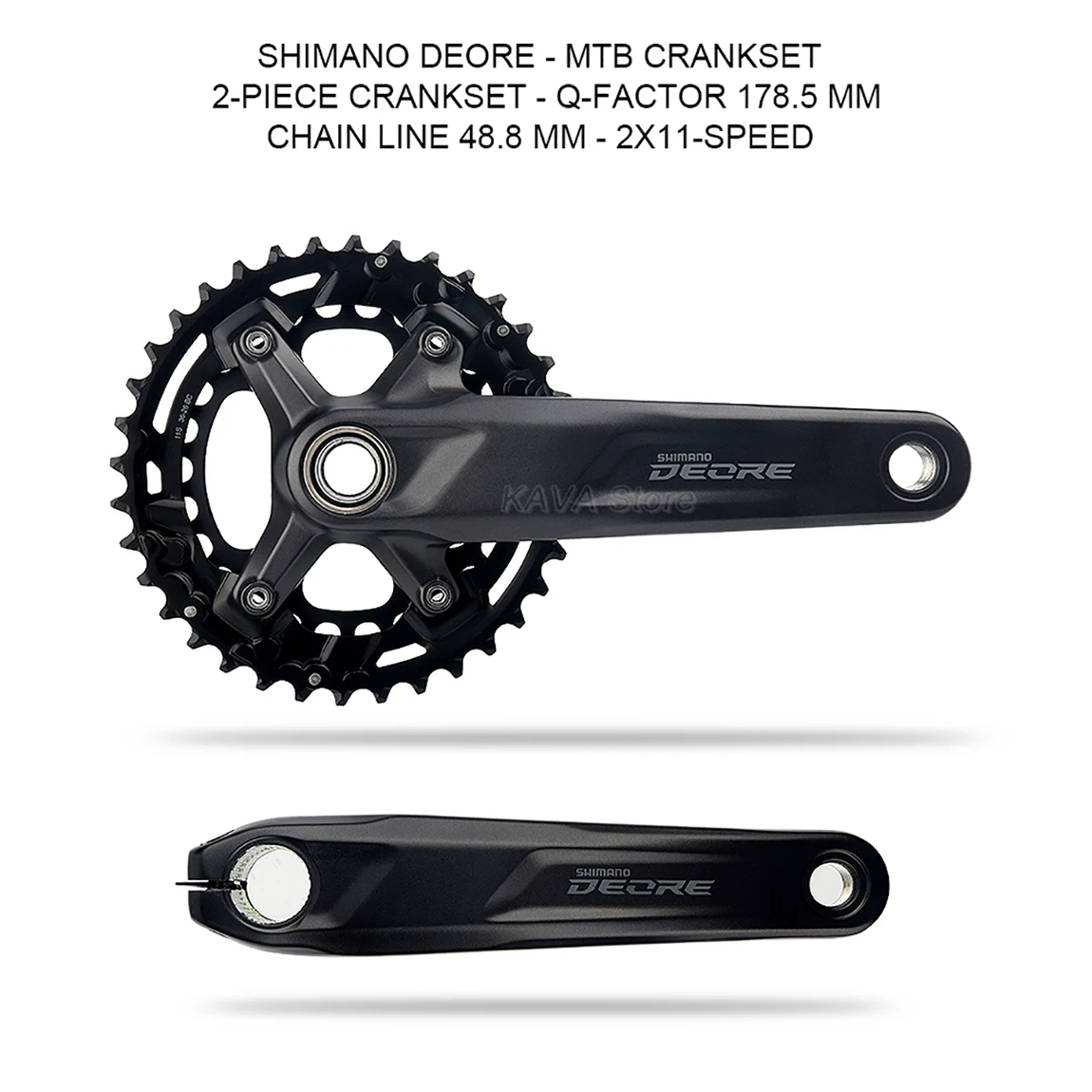 Shimano Deore 11-fach Kettenblatt M5100 Integriertes Kurbelgarnitur-Set MTB 10 11 12 Gang Pedivela 34T 36T 38T 32T Crown Fahrradkurbel – Detail 18