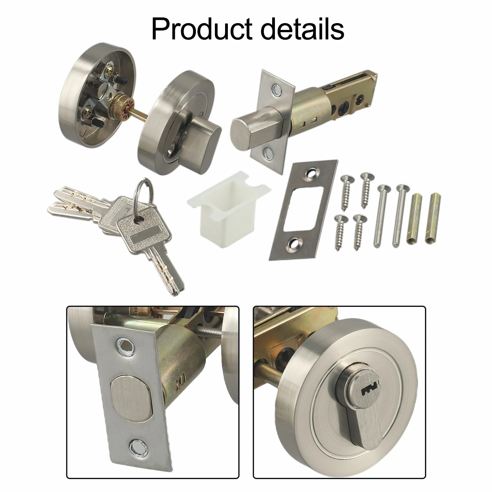 

Anti-theft Door Lock Bedroom Door Locks Home Security Simple Installation Stainless Steel Lock Thickened Latch