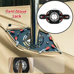 Hot Tent Stove Jack Aço Inoxidável Ajustável com Chaminé Hole Fogão a lenha para Tent Cooking Lareira Outdoor Acessórios