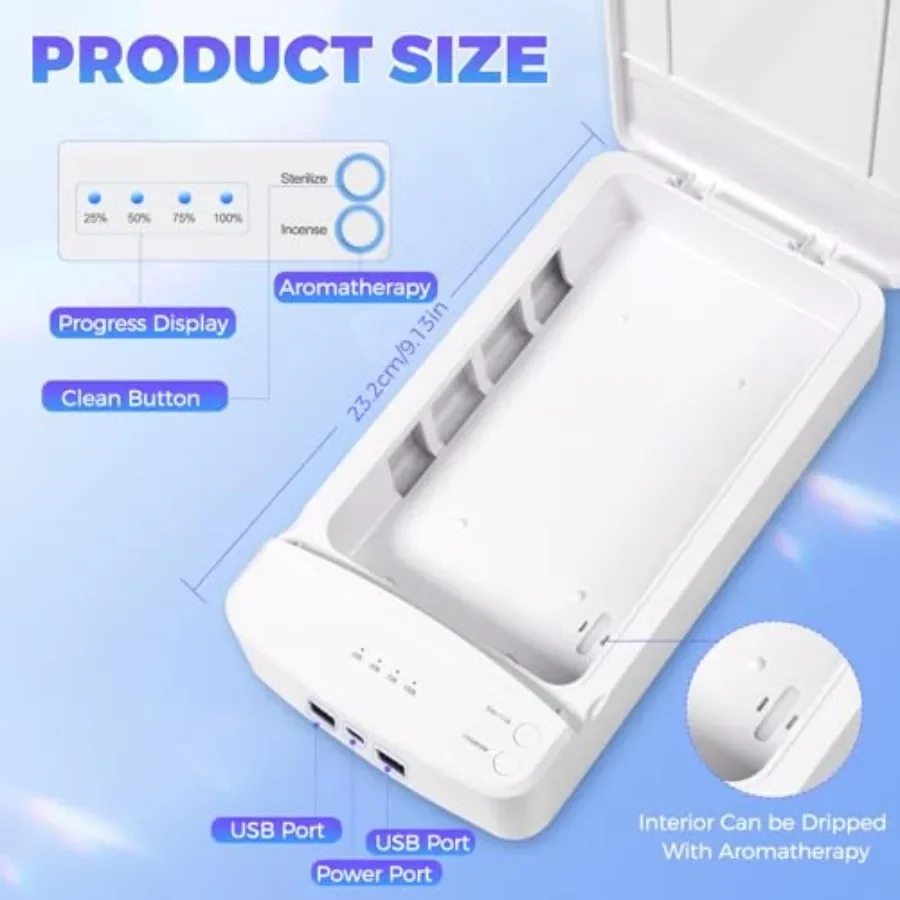 Ferramenta de limpeza de unhas com luz azul usb portátil máquina de limpeza dicas de unhas arte tecnologia deve ter para salão de beleza pinças telefone jóias