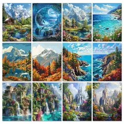 GATYZTORY Modern Painting By Numbers Natural Beauty Landscape Drawing Landscape Canvas Paint For Painting Art Picture Diy Ideas