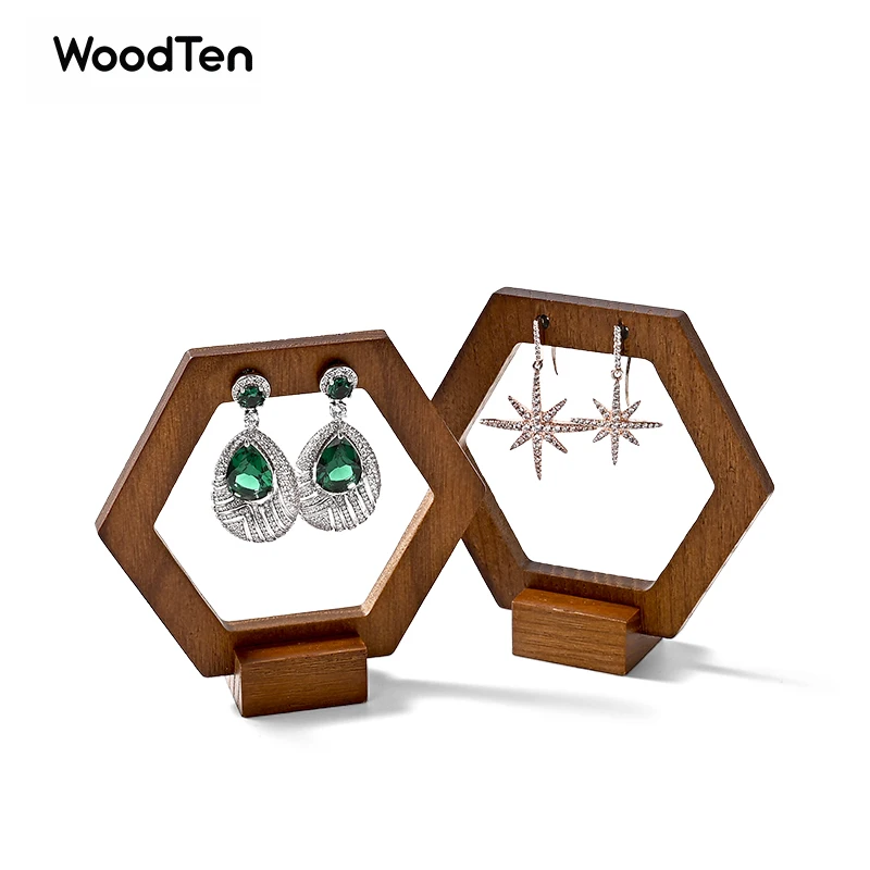

WoodTen Solid Wood Earrings Display Props for Women's Earrings Hanging Jewelry Ear Clips Display Shelf Jewelry Display Stand