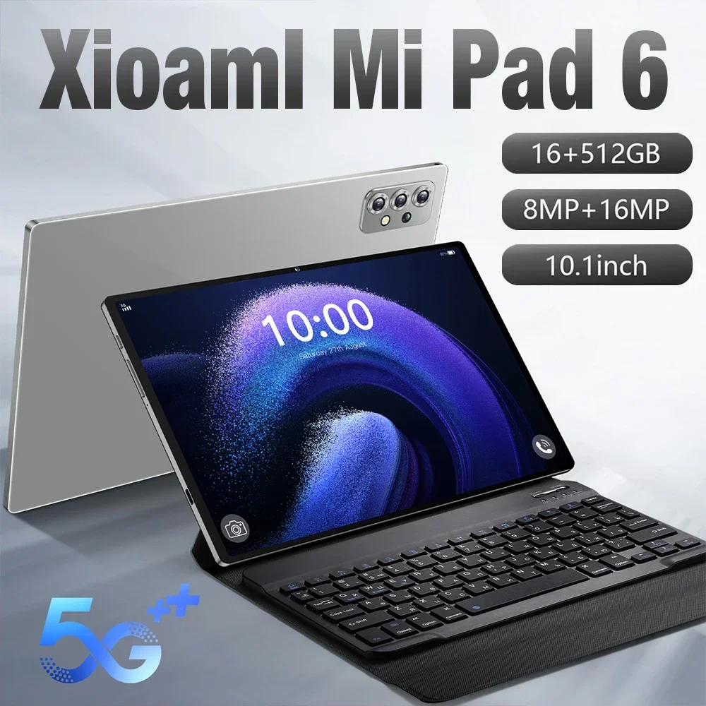 Global Version New MI PAD 6 PRO Tablet 10000mAh 10.1 Inch 16GB+512GB 5G Dual SIM Phone Call GPS Bluetooth WiFi Google Tablet PC