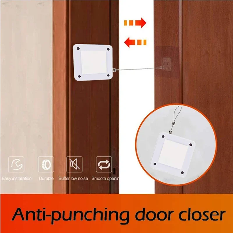 Residential Commercial Punch-free Automatic Sensor Door Closer anti-punching auto door closer Automatically Close of Drawstring