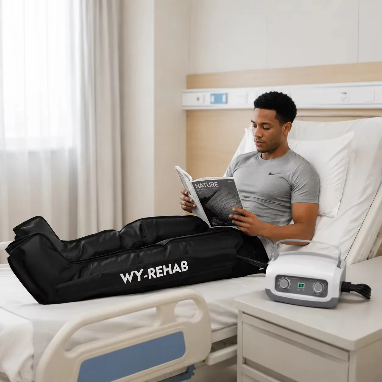 Economic Air Compression  Machine IPC01 with Adjustable 30-240mmHg Pressure for Leg Recovery and Circulation Support