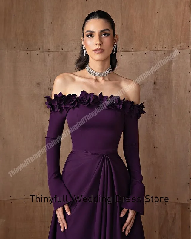 Thinyfull-Robe de Rhà fleurs 3D A-ligne personnalisée, Robes d'occasion formelles, Off Initiated Dubai, Robe de soirée