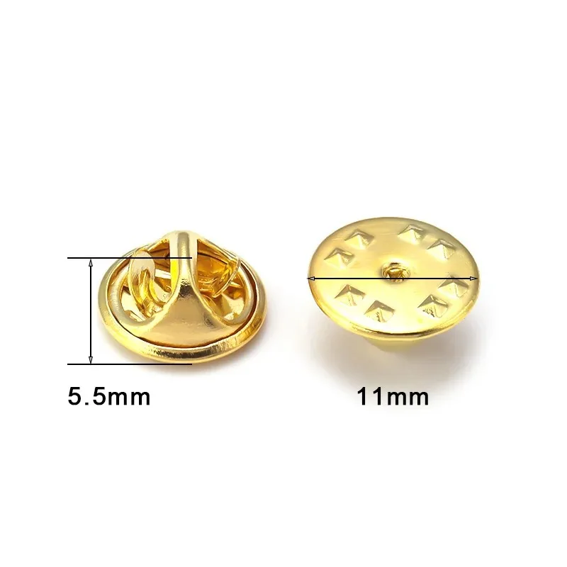 50pcs Nail Tie Tack Lapel Pin Back Clutch Scatter Butterfly Clasp Squeeze Round Pinch Clip Brooch Base Jewelry Craft Accessories