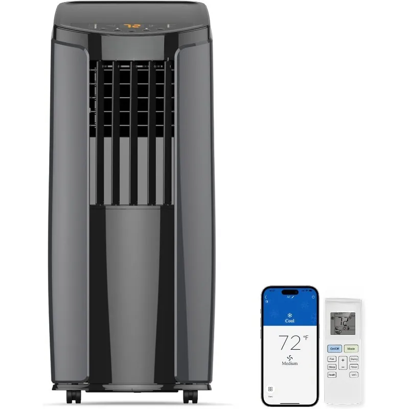 10,200BTU (6,200 BTU SACC) Portable Air Conditioner,  Kit for Easy Installation, Cool Rooms Up to 400 Square Feet, Shiny Series