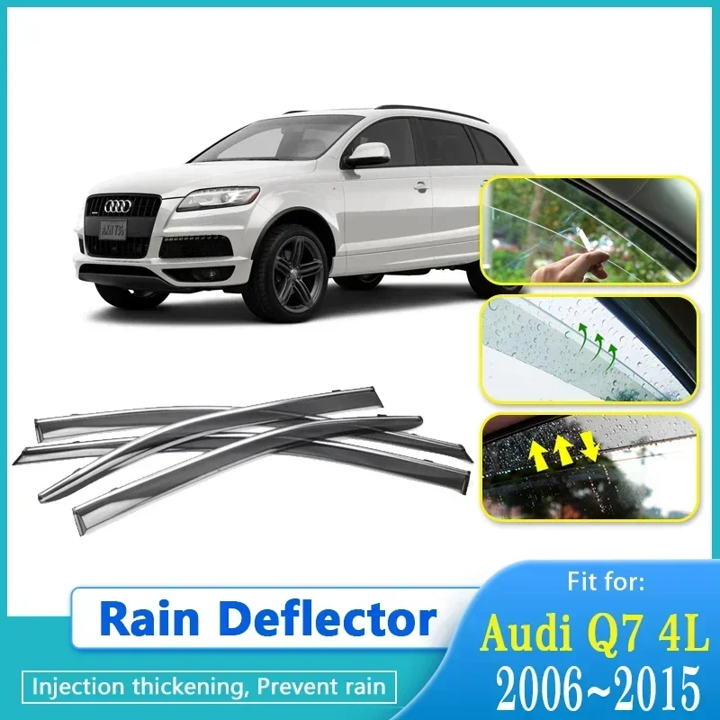 

Rain Deflectors For Audi Q7 4L Typ4L 2006~2015 Rainproof Window Visors Rain Deflector Guard Shelters Shades Set Car Accessories