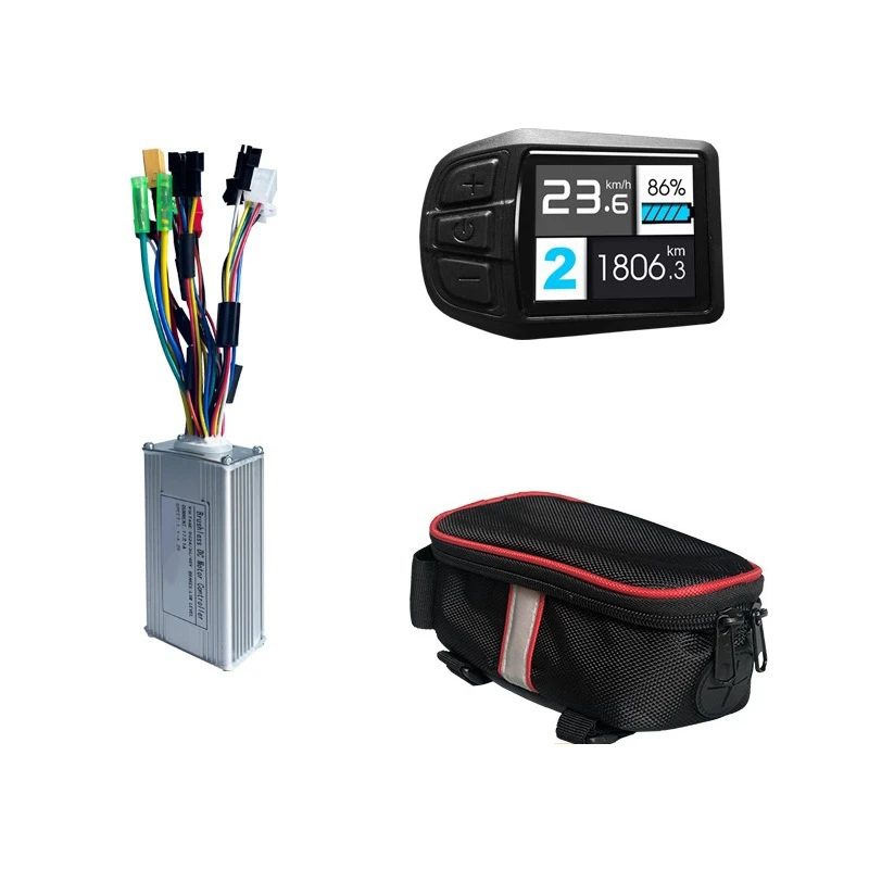 

17A Tri-Mode Controller Kit Tri-Mode Controller Set 36V 48V 350W For Electric Bike Motor Conversion Kit With UKC3 Display Gauge