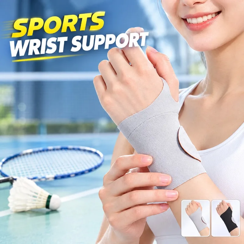 Breathable Ultra-Thin Sports Wrist Brace Tendon Sheath Support High Elastic Compression Thumb Fixation Wristband for Badminton