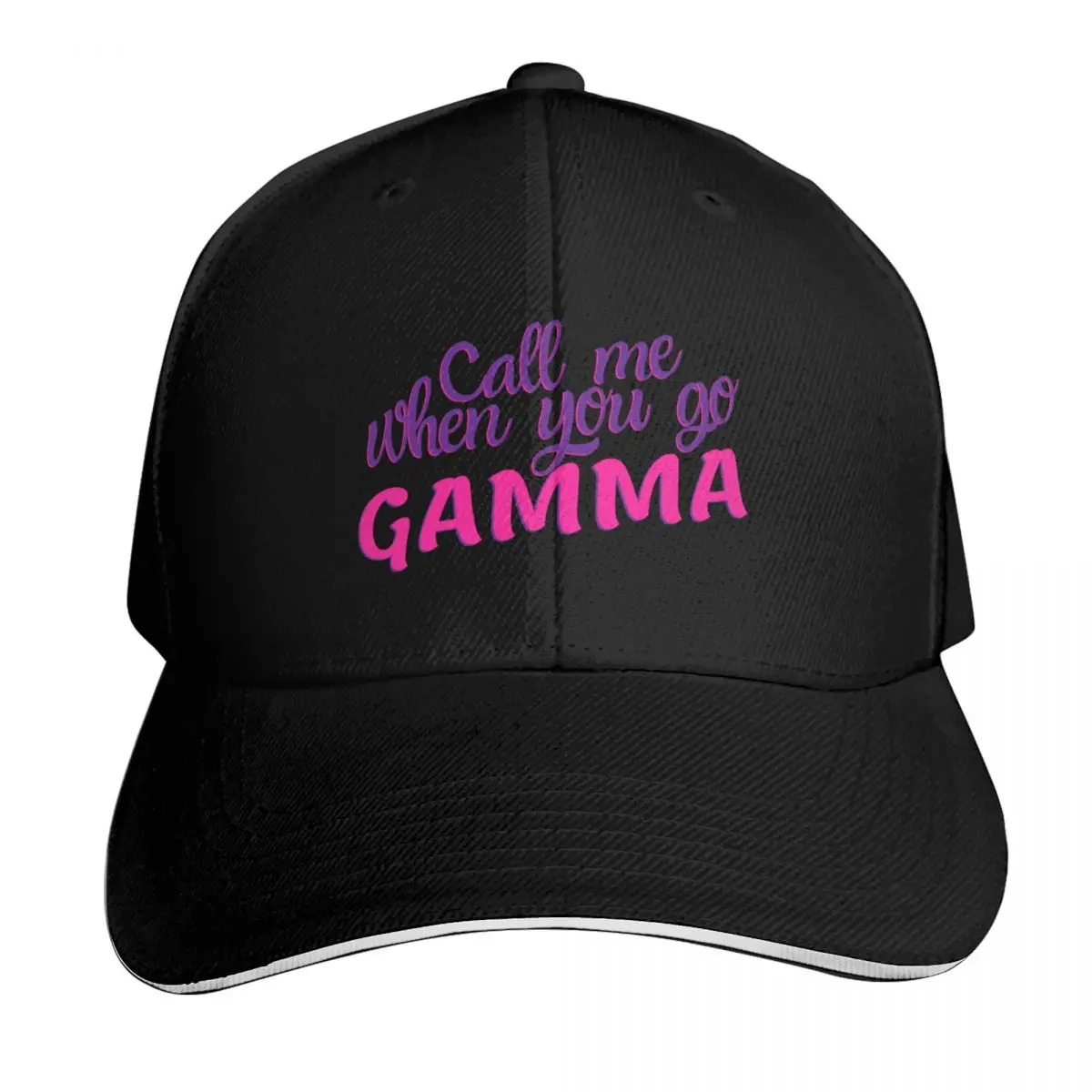 Call Me When You Go Gamma Pink Baseball Cap Lightweight Packable Gift for Him Her Casual Daily Wear