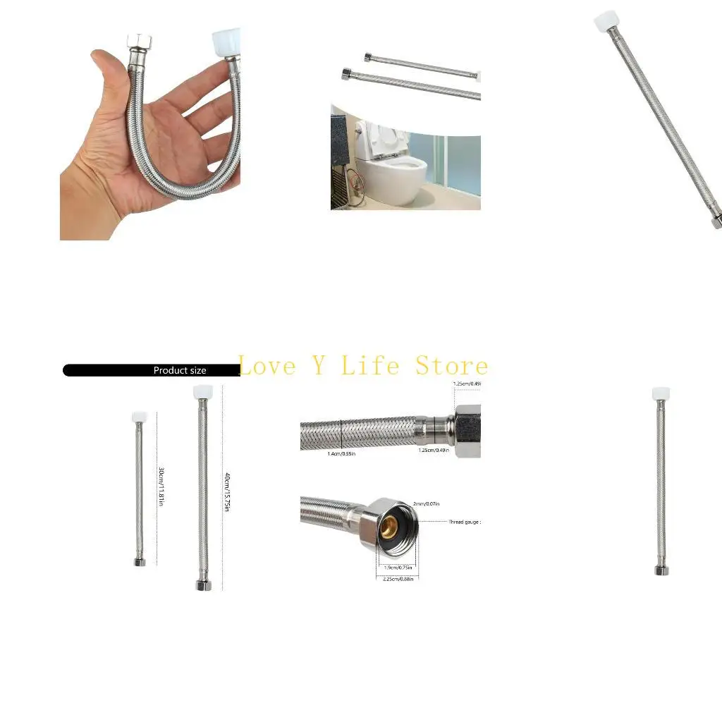 

L74C 7/8inch to 1/2inch Stainless Steel Toilet Hose Toilet Supply Line Easily Install