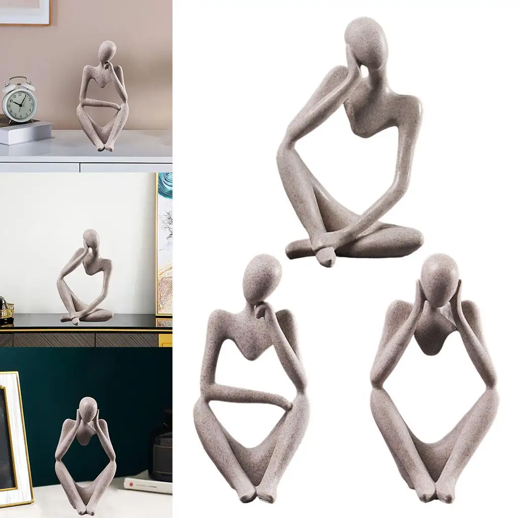 Abstract Thinker Sculpture Creative Figurine Sandstone Statues