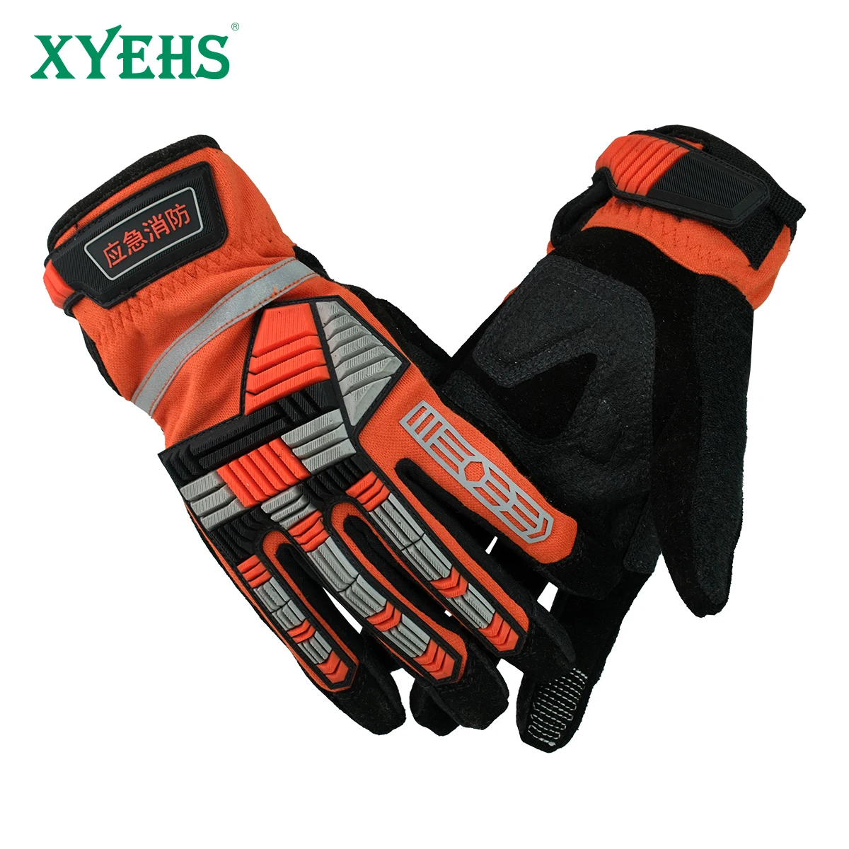 xyehs-1-pair-tpr-impact-resistant-fire-rescue-gloves-200℃-flame-heat-resistant-en388-certified-anti-slip-cowhide-work-gloves