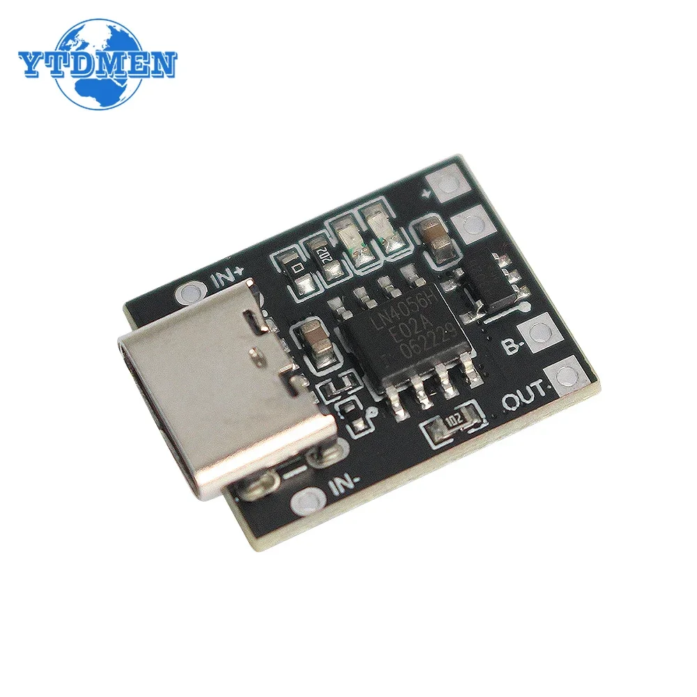 1PCS TP4057 Type-C 3.7V Lithium Battery Charging Board Module 1A  4.2V 4.35V 5V Type C USB Port with Protection Board