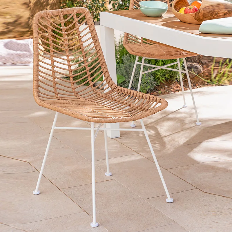 

Garden rattan chair Outdoor rattan dining chair Balcony table and chair Simple terrace Garden furniture Homestay rattan
