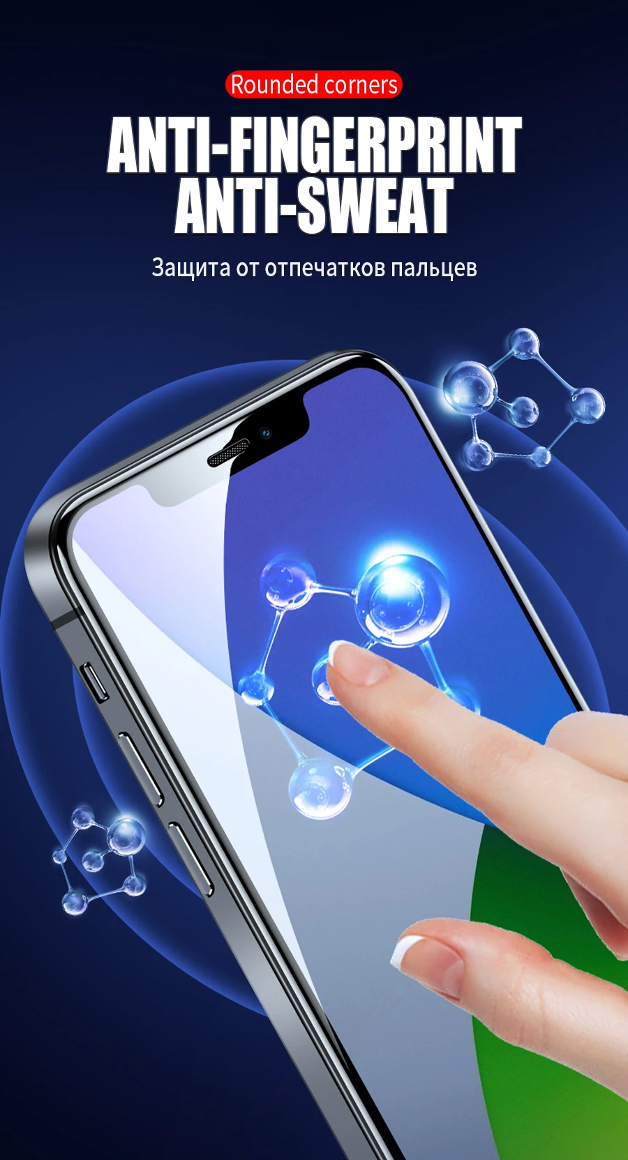 Displayschutzfolie aus gehärtetem Glas für iPhone 16, 15, 14, 13, 12, 11, 18 Pro Max, Schutzglas für iPhone 6, 6S, 7, 8, SE, X, XS, XR, Max. – Detail 3
