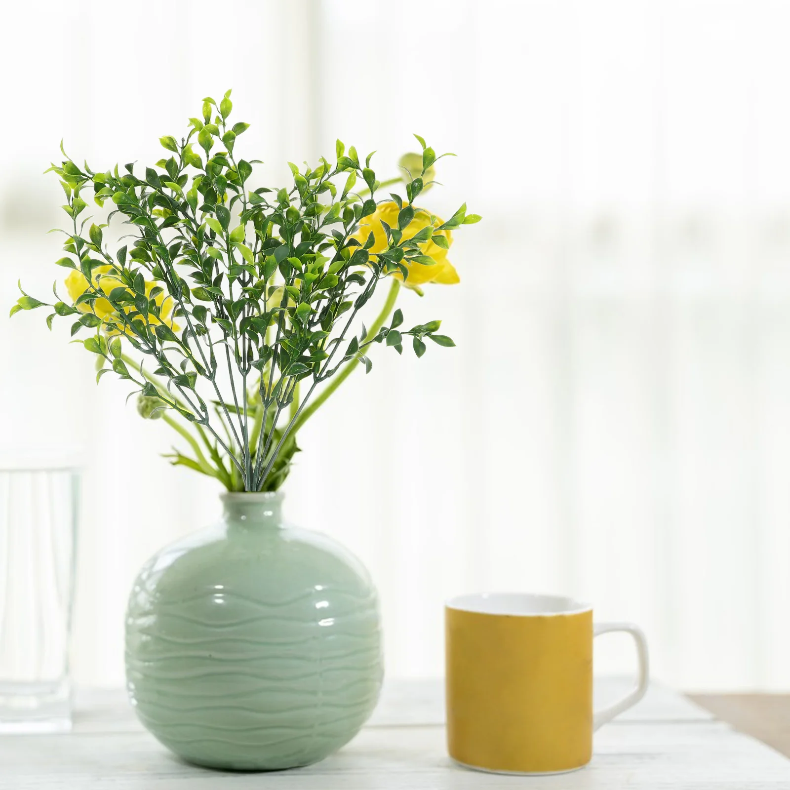 

Realistic Artificial Tropical Plants Fake Outdoor Greenery Stems No Watering Needed for Office Desk Home Bedroom Decor