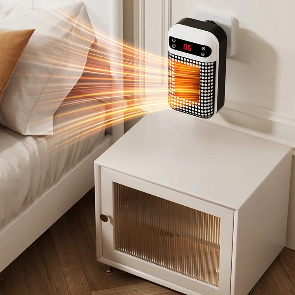 Wall Outlet Heater Plug-in Portable Household Electric Warmer Small Bathroom Heating Fans Home Heater with Remote Control