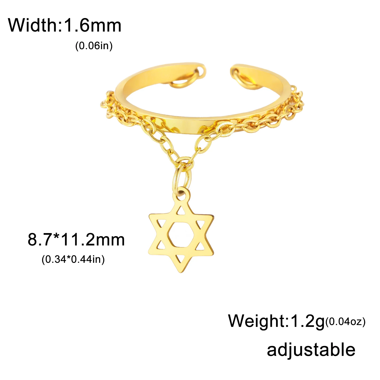 Couple's Open Ring with Heart Zircon Charm