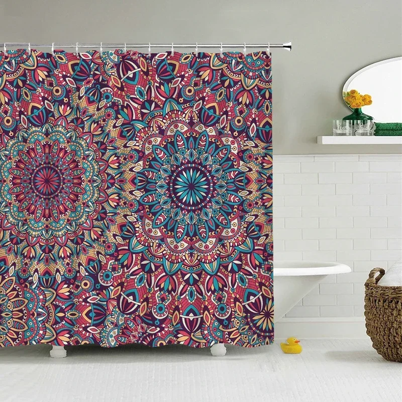 Indian Bohemian Shower Curtains Waterproof Bathroom Curtain With Hooks Bath Curtain High Quality Shower Curtain