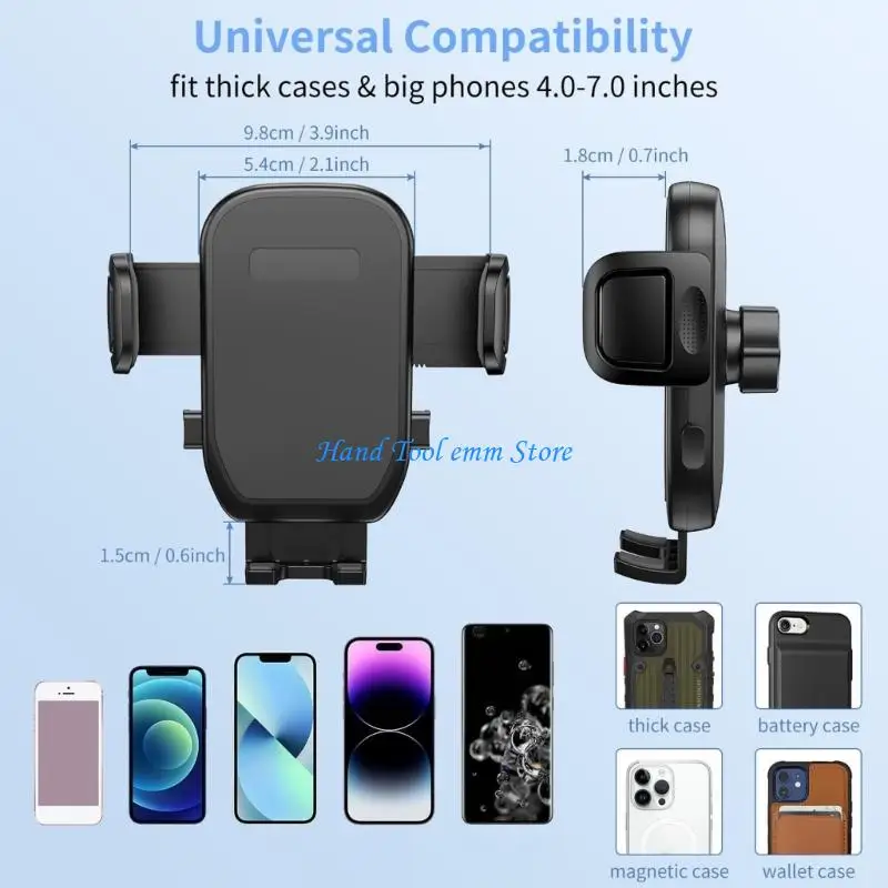 H37F Adjustable Car Cup Holder Smartphone Mount Universal Fit For 4-7inch Phones Secure Anti Slip Design For Safe Driving