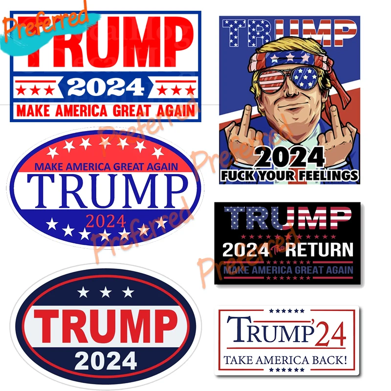 Trump 2024 Take America Back Vinyl Stickers Waterproof Decal for Car, Trucks, Bumper, Window, Jet Ski, Laptop, Helmet