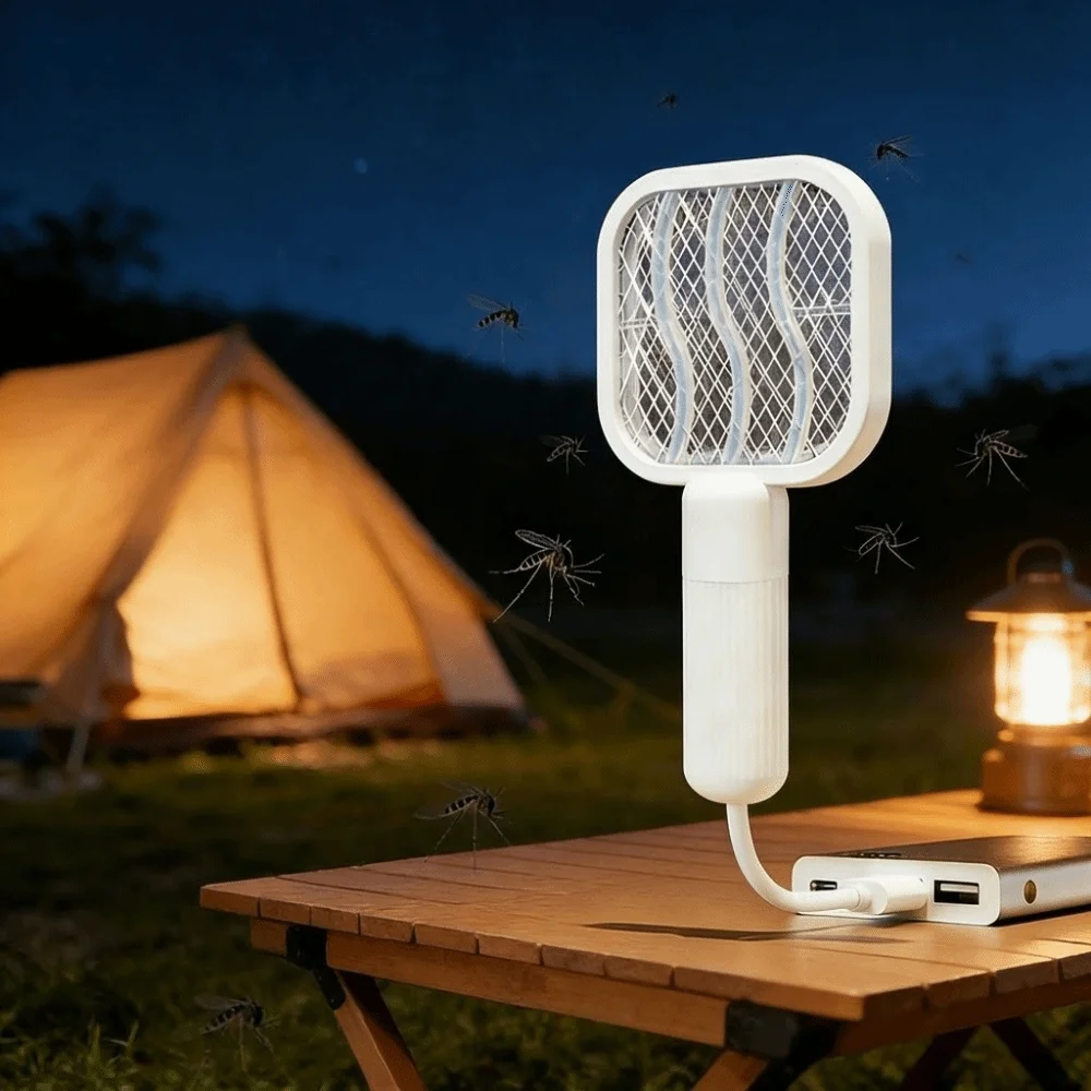 

Fly Bug Zapper Mini USB Mosquito Swatter Plastic Security Net Insect Racket Portable Car Mosquito Killing Trap Car Use