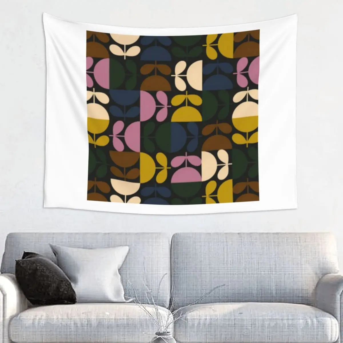 Orla Kiely Multi Stem Tapestry Wall Hanging for Living Room Custom Hippie Abstract Scandinavian Floral Tapestries Home Decor