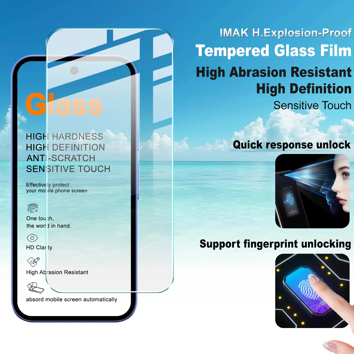

IMAK H Tempered Glass for Google Pixel 10a Screen Protector Film