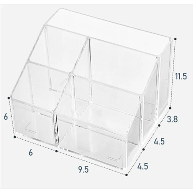 A69F-منظم أقلام شفاف للمكتب، وحدة تخزين مستلزمات المكتب البلاستيكية وصندوق الملحقات للعلامة والقرطاسية وكوب القلم الرصاص B