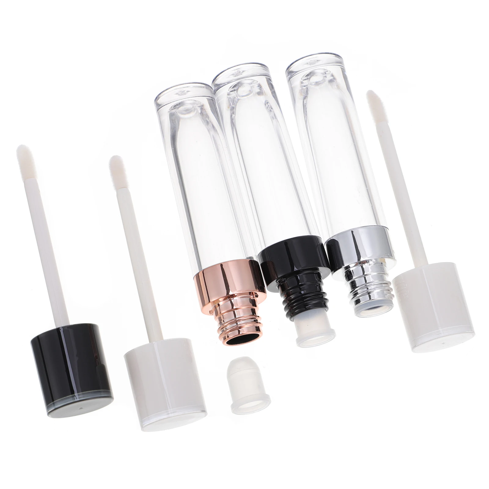 9 個の透明なリップグロスチューブ空の詰め替え可能なポータブル DIY リップクリーム容器軽量ホルダー詰め替え可能なボトル