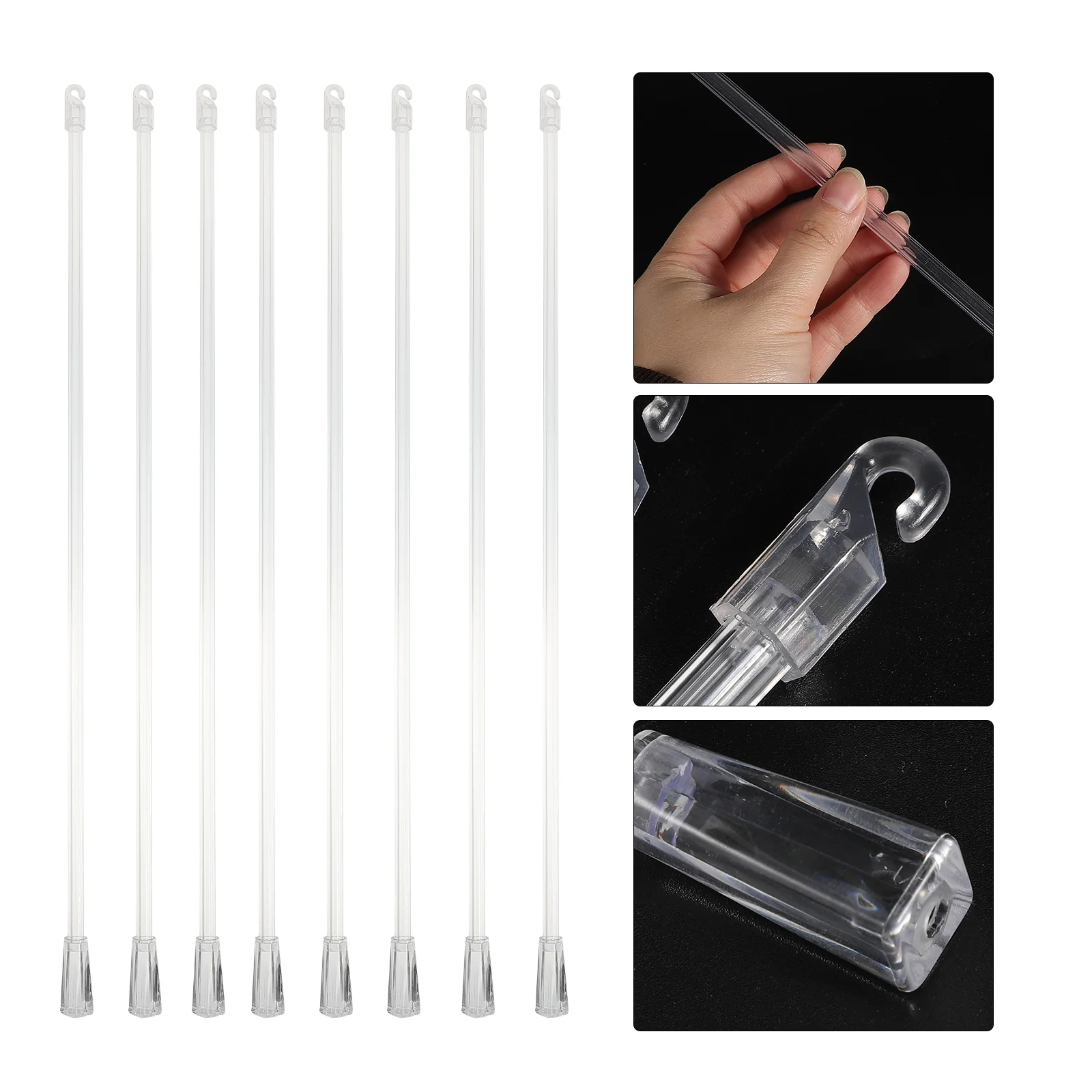 8 Pcs Window Tilt Wand Venetian Blind Rod The Plastic Blinds Rods Wands for Transparent Vertical Replacement