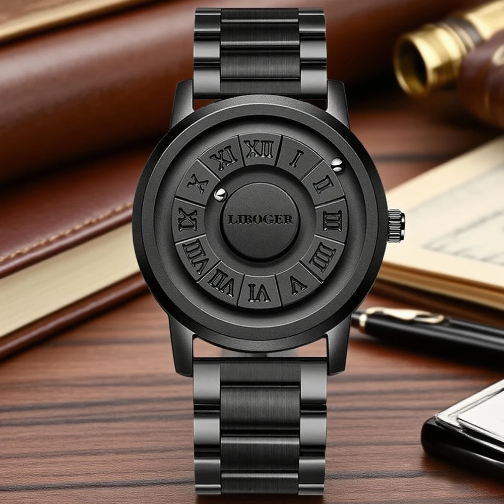 Jam Tangan Pria Bisnis Unik Jam Tangan Kuarsa Tali Baja Tahan Karat Tanggal Otomatis Modis Hadiah Pria untuk Jam Kalender Dia