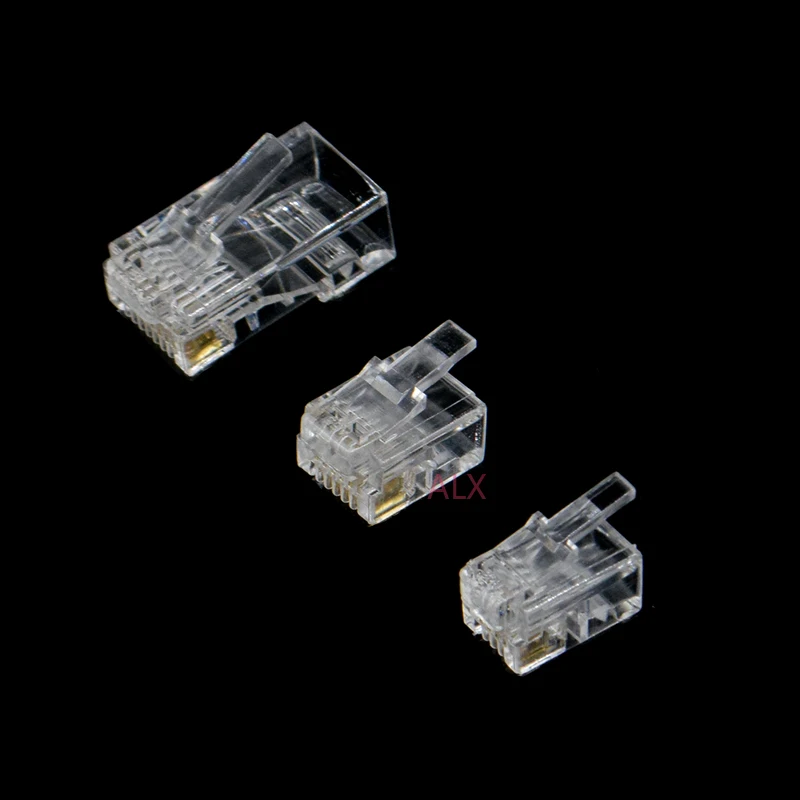 Lot de connecteurs d'extrémité de câble RJ9, 4P4C, RJ11, 6P4C, 6P6C, RJ45, 8P8C, cristal, 20 pièces