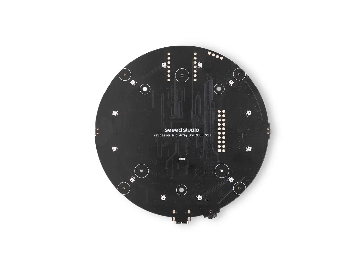 리스피커 XMOS XVF3800 AI 기반 4-마이크 어레이 ESP32S3 마이크 AEC 회의실 5m 360 ° 원거리 음성 인식 Wi-Fi 블루투스