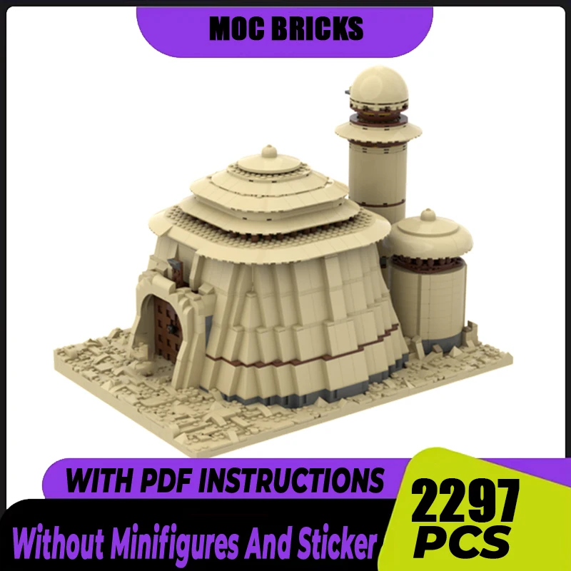 Bloques de construcción Moc de Star Movie, modelo de palacio del desierto de lujo, ladrillos de tecnología, ensamblaje de bricolaje, juguete de construcción, regalo de vacaciones