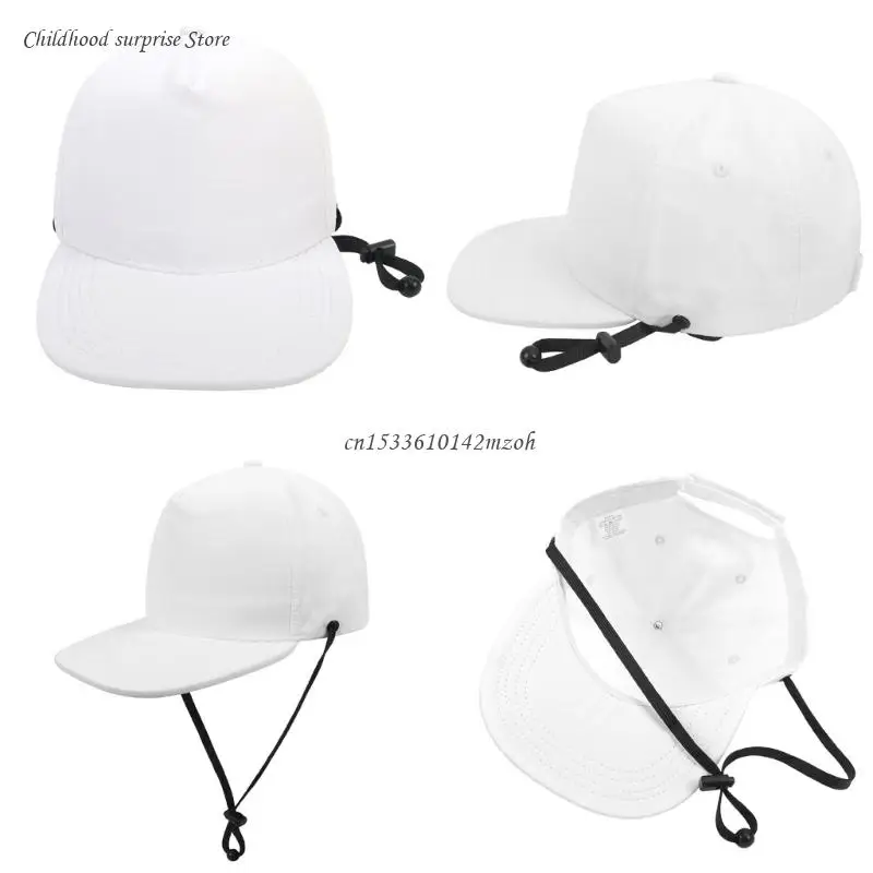 3-10T Kinder Winddicht Solide Sonnenhut Reise Baseball Caps mit Seil Kinn Schnur Dropship